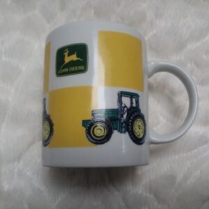 Vintage John Deere Mug Signature Green Yellow Tractor Logo Licensed 90s